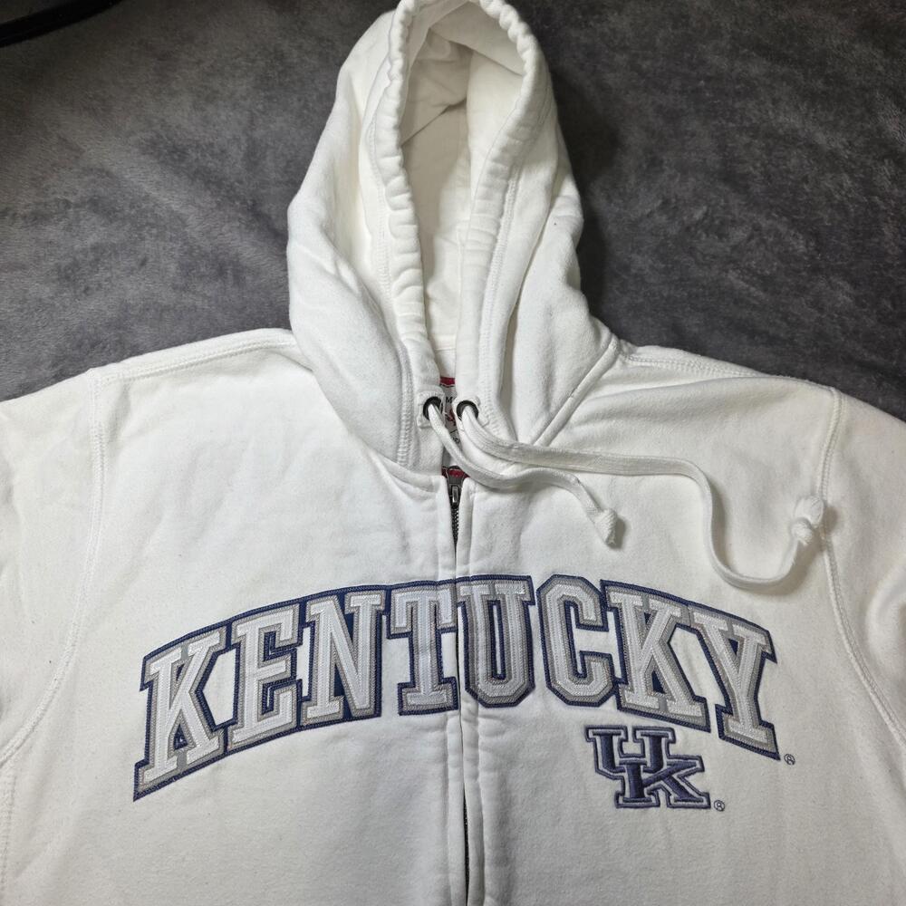 Vintage Kentucky Wildcats Hoodie Mens M White NCAA Basketball American Classic